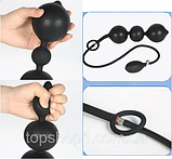 Надувний анальний розширювач стимулятор з кільцем, Надувна анальна пробка трирівнева, інтимка, фото 10