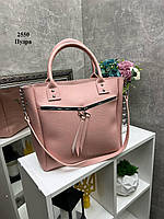 Ідеальна сумка жіноча ділова офісна зручна формат А4 колір пудровий