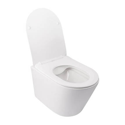 Унітаз підвісний Qtap Swan WHITE Rimless з сидінням Slim Duroplast/ Soft-close, фото 1