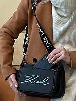 Женская сумка кросс боди карл черная Karl Lagerfeld вместительная молодежная сумка с монетницей