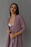 Халат для вагітних в пологовий та годуючих мам на запах розмір XS Rosemary Мамин Дім Фіолетовий, фото 3