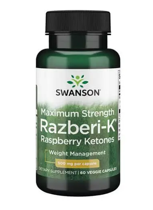 Жироспалювач Swanson Razberi-K Raspberry Ketones 500 mg 60 Caps, фото 1