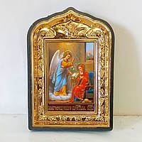 Ікона Благовіщення Пресвятої Богородиці, лик 6х9, у пластиковій чорній рамці