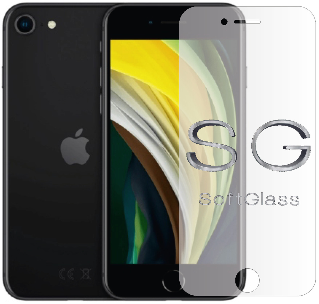Бронеплівка для Apple iPhone SE 2020 на екран зносостійка поліуретанова SoftGlass, фото 1
