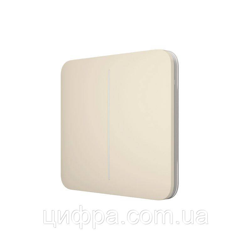 Кнопка для двоклавішного вимикача Ajax SoloButton (2-gang) ivory