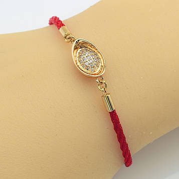 XUPING Позолота Браслет 18к Червона нитка з білими цирконами Довжина 18.5+3.5см, Ширина 1см
