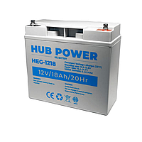 Акумулятор гелевий 12В 18 Ач для ДБЖ Hub Power HEG-1218