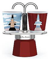 Гейзерна кавоварка Bialetti Mini Express Magritte Red на 2 чашки, 100 мл