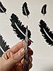 Дзеркальна наліпка на стіну у формі пір'я "Fuzz" — акрилова панель для декору інтер'єру, самоклейна 10 шт, фото 2