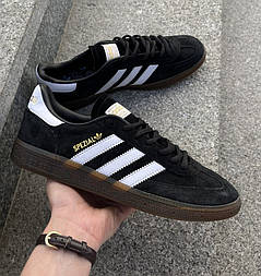 Чоловічі кросівки кеди Adidas handball spezial осінь-весна замш чорні. Фото в живу. топ