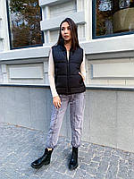 Стильний жіночий дутий жилет (Розміри 42-44,46-48), Чорний