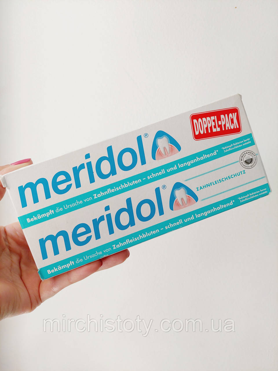 Зубная паста Meridol zahnpasta 2(две зубные пасты) по 75 мл - фото 1 - id-p1641504103