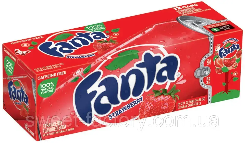 Fanta Strawberry Полуниця Банки 12*355ml, фото 1