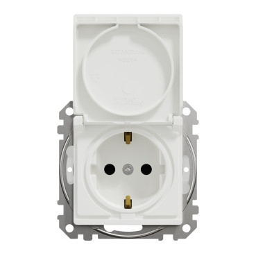 Розетка із з/к зі шторками та з кришкою IP44 Sedna Design SDD211024 білий Schneider Electric