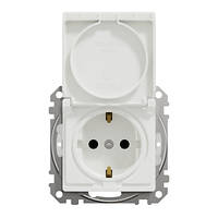 Розетка с з/к со шторками и с крышкой IP44 Sedna Design SDD211024 белый Schneider Electric