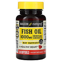 Жирные кислоты Mason Natural Fish Oil 1000 mg Omega 600 mg, 30 капсул