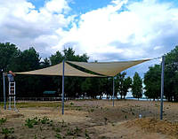 Тент-парус теневой для дома пикника 5х5х5 м пляжный тент от солнца 90% затенения с нержавеющими креплениями