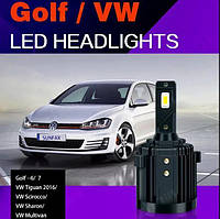 Авто LED лампы H7 ближний свет 12V на VW (GOLF, PASSAT, TIGUAN) Skoda CSP чипы в рефлектор 6000K с обманками