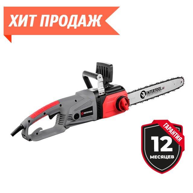 Пила ланцюгова електрична 2400 Вт, прямий двигун, INTERTOOL DT-2206 потужна та зручна пила (гарантія)