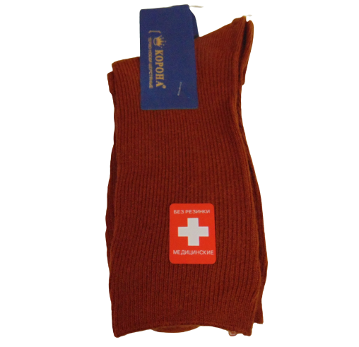 Вовняні медичні шкарпетки Корона 2518-10 36-41 коричневі, фото 1