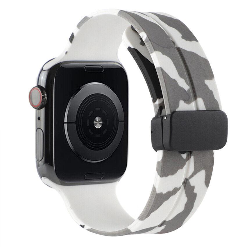 Силіконовий ремінець Military з магнітною застібкою для Apple Watch White • 42/44/45/49mm