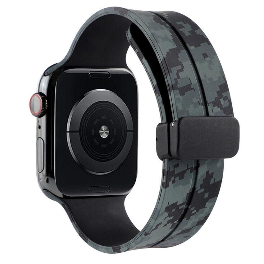 Силіконовий ремінець Military з магнітною застібкою для Apple Watch Pixel • 42/44/45/49mm