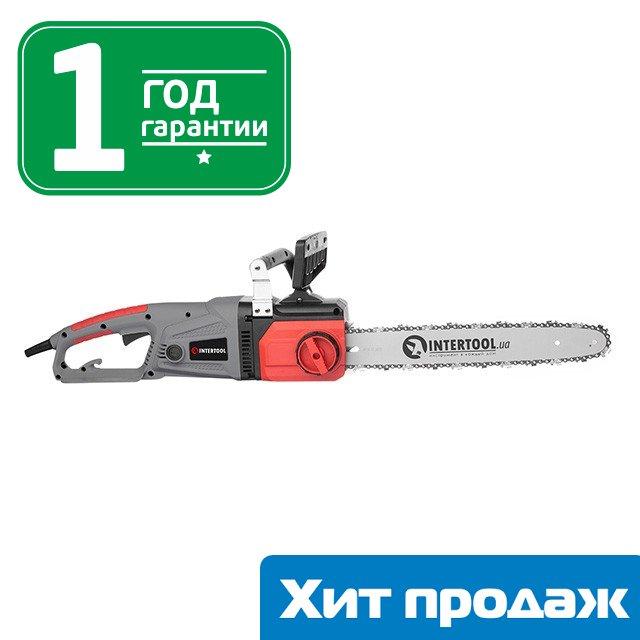 Пила ланцюгова електрична 2400 Вт, прямий двигун із плавним пуском, INTERTOOL DT-2206 (проф інструмент)