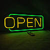 Неонова Led вивіска OPEN (відкрито) з жовтими буквами 485 х 200 мм з пультом, фото 5