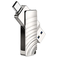 USB флешка Borofone BUD3 128GB Type-C/USB 3.0 для телефону Silver