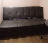 Диван прямий Лукас (преміум) замша антикіготь світло-коричневий з коричневим, фото 4