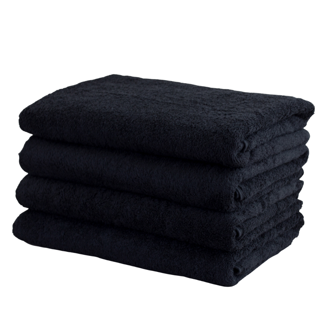 Полотенце махровое черное Турция Black - 30*50 (16/1) 500 г/м² 100% хлопок - фото 1 - id-p1910390362