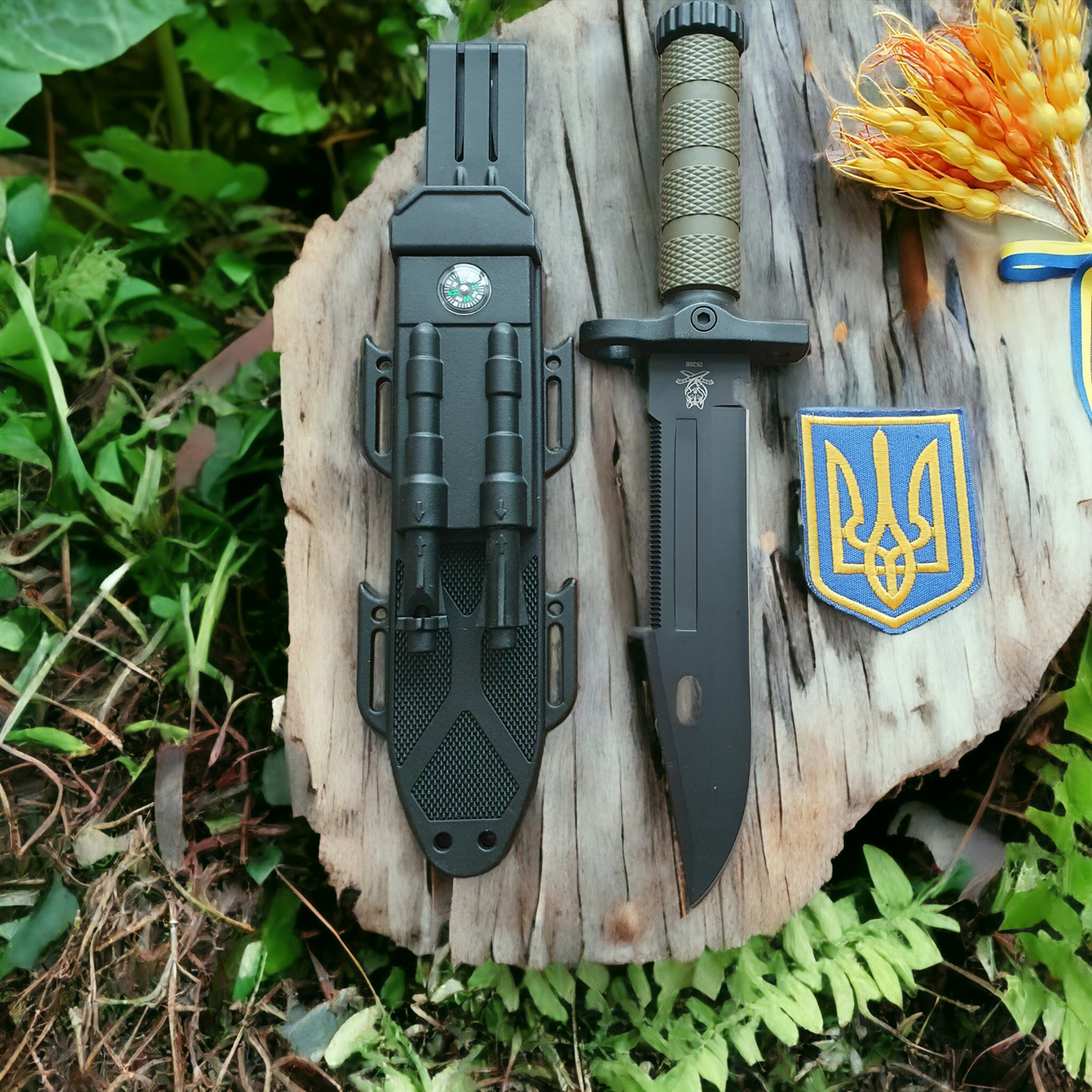 Надійний туристичний ніж з кресалом та компасом, мисливський для походів та виживання, GP10