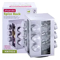 Набір для спецій Kamille з нержавіючої сталі на підставці 12шт