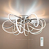 Світлодіодна LED люстра LUMINARIA LIANA MUSE 80W хром Ø470х240мм R-600-CHROME/OPAL-220V-IP20 з пультом ДУ, фото 3