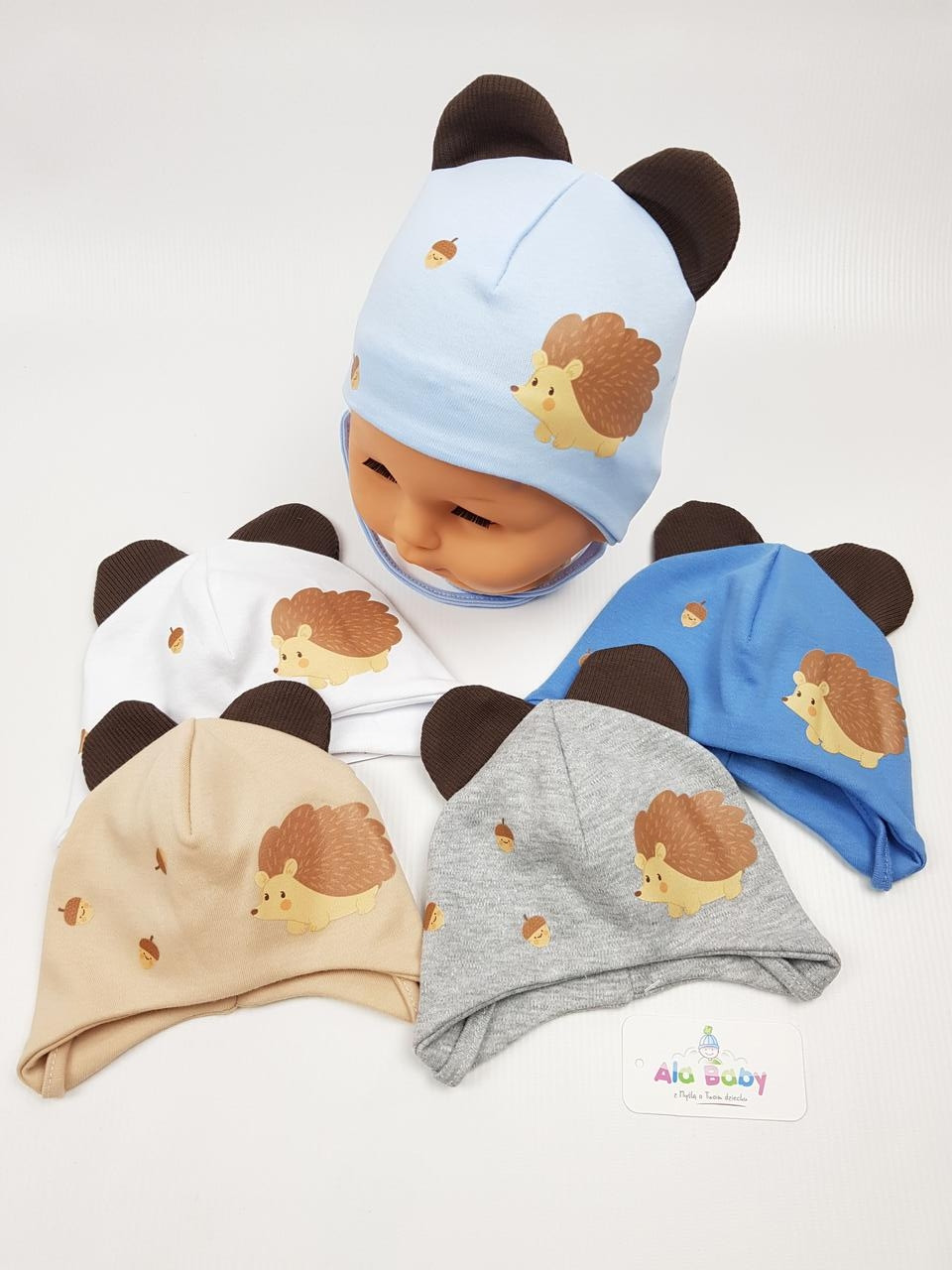 Дитячі польські демісезонні трикотажні шапки для мальчиков, р.36-38 38-40, Ala Baby