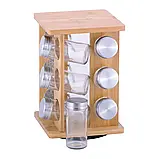 Набір ємностей для спецій на квадратній підставці 12 шт. Kamille, фото 2