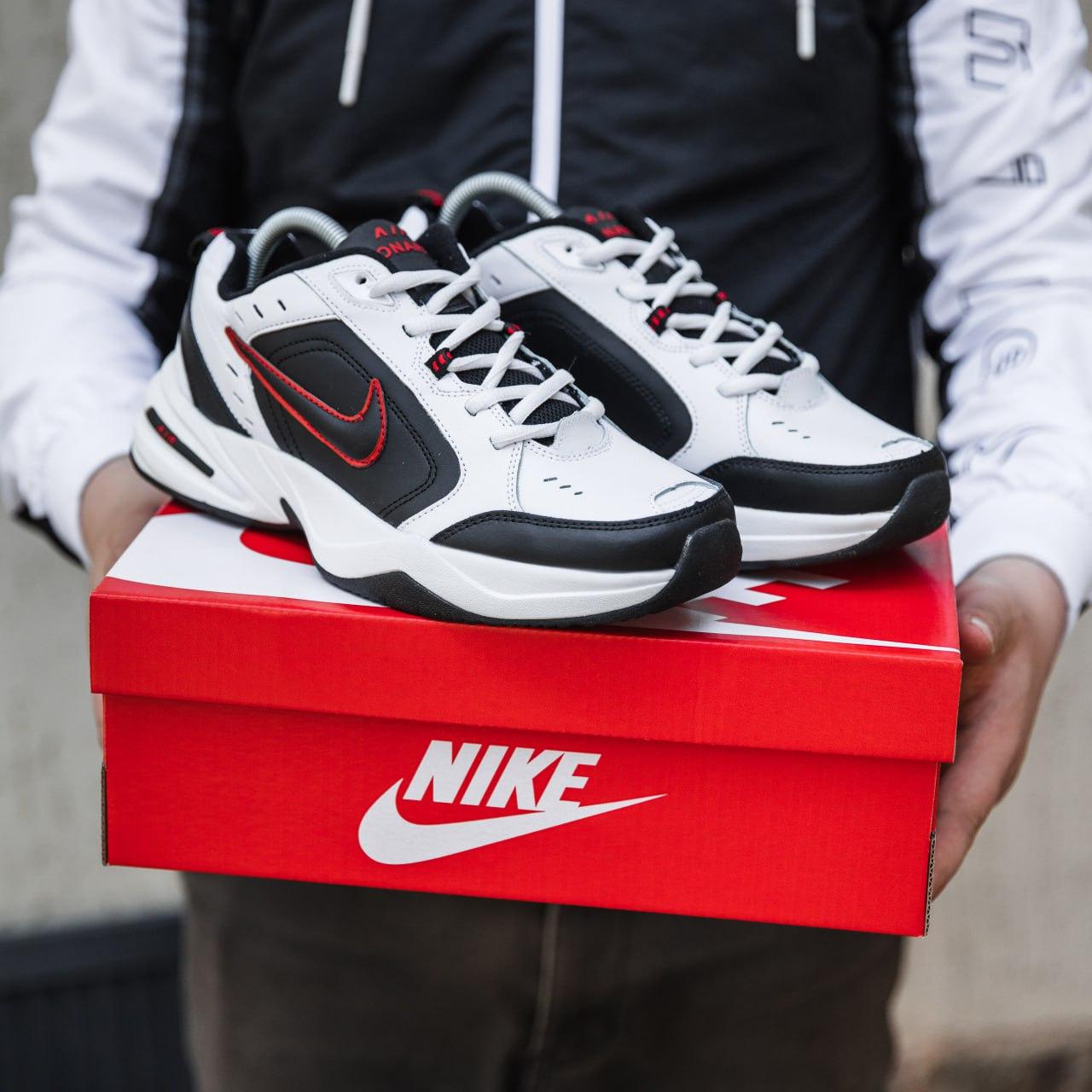 Nike Air Monarch White Black Red