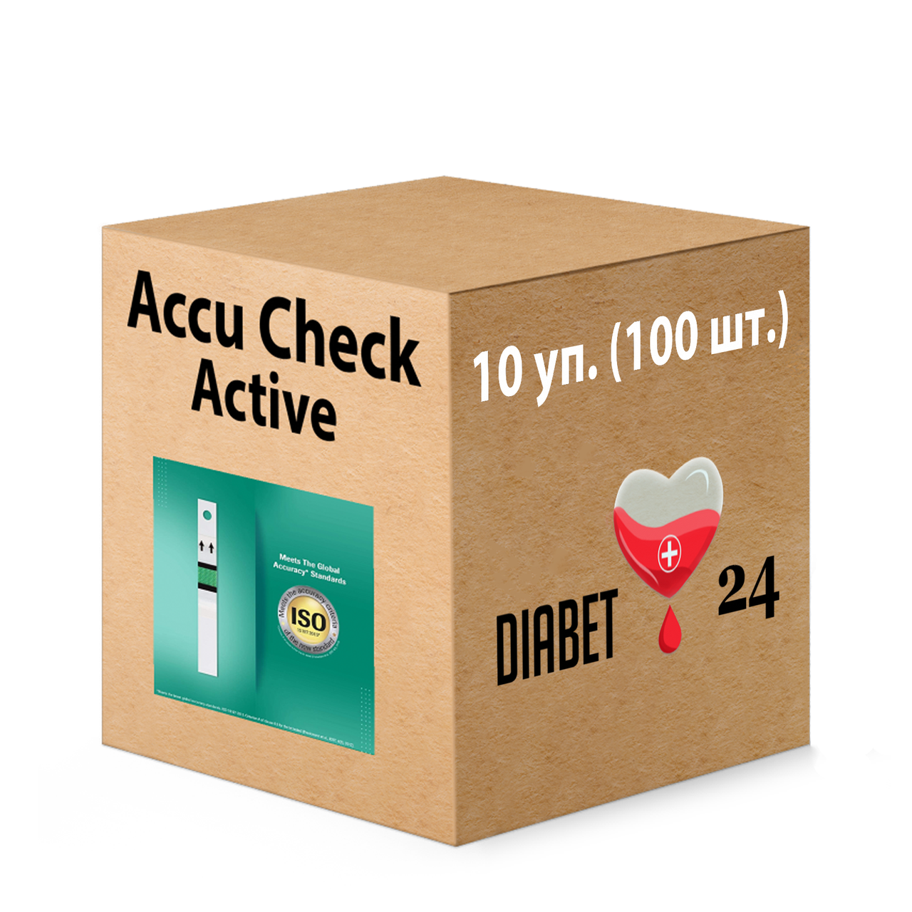 Тест-смужки Акку-Чек Актив 100 штук (Accu-Chek Active) 10 пачок