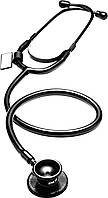 Стетоскоп для дорослих із подвійною головкою загальнотерапевтичний однотрубчастий 747 —ВО повністю чорний Heaco