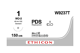 Хірургічна нитка Ethicon ПДС II (PDS II) 1, довжина 150 см, кол. голка 40 мм W9237T
