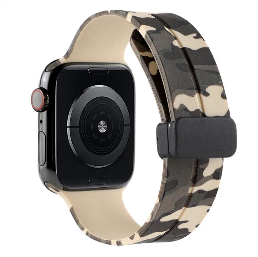 Силіконовий ремінець Military з магнітною застібкою для Apple Watch Army Khaki • 42/44/45/49mm