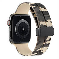 Силіконовий ремінець Military з магнітною застібкою для Apple Watch Army Khaki 42/44/45/49mm