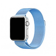 Ремешок металлический Milanese Loop Blue для Apple Watch голубой 42/44/45 mm миланская петля