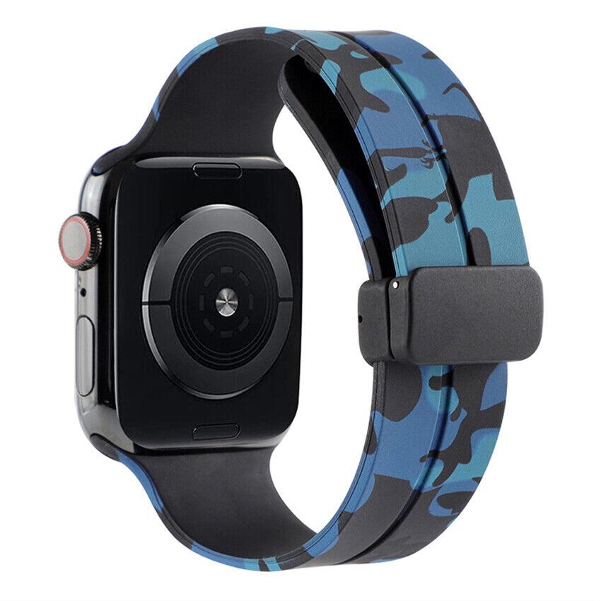 Силіконовий ремінець Military з магнітною застібкою для Apple Watch Blue • 42/44/45/49mm