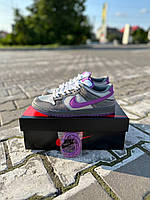 Мужские кроссовки Nike SB Dunk Low x Otomo Katsuhiro Grey Purple (бело-серые с сиреневым) молодежные art0433