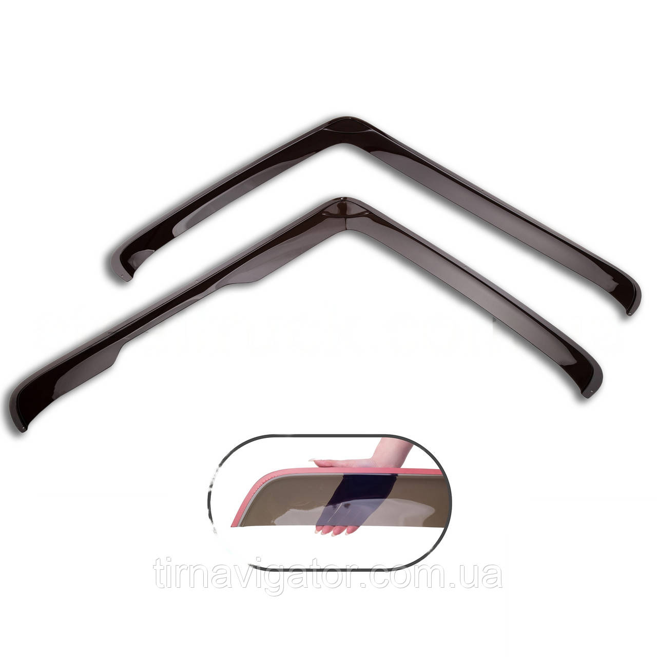 Вітровик на двері вантажного автомобля MAN TGX/S/L/M EURO 6 (чорний, скотч), фото 1