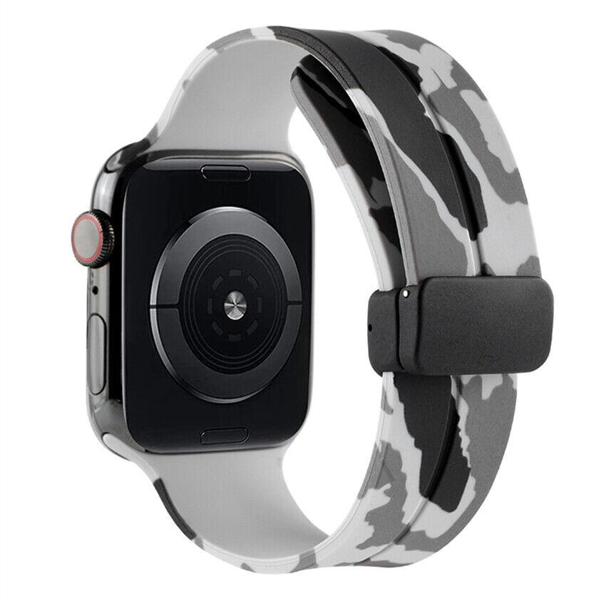 Силіконовий ремінець Military з магнітною застібкою для Apple Watch Army Light Grey • 42/44/45/49mm
