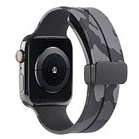 Силіконовий ремінець Military з магнітною застібкою для Apple Watch Army Dark Grey 42/44/45/49mm