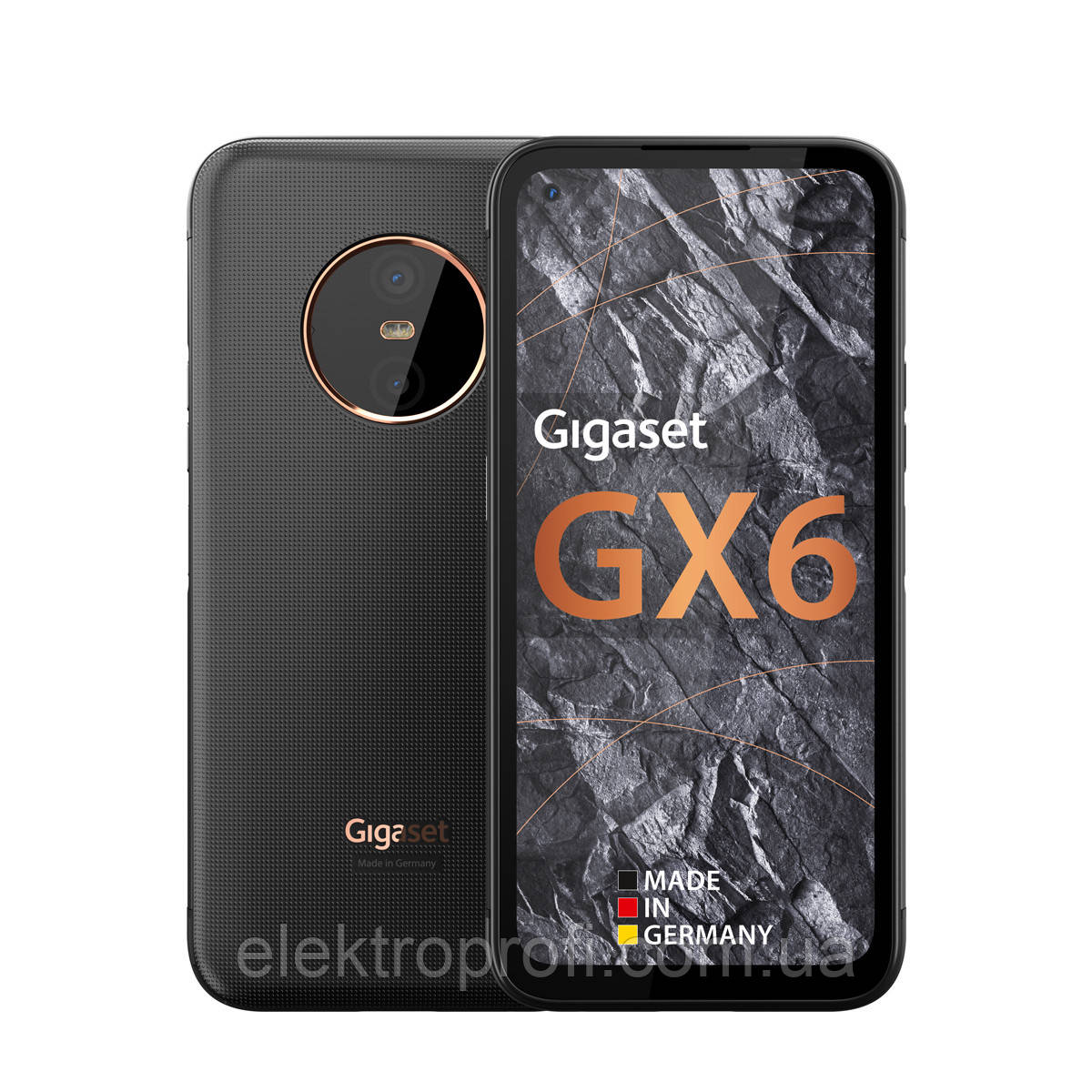 Мобільний телефон GIGASET GX6 IM TITANIUM BLACK (захист за військовим стандартом MIL-STD-810H + IP68) зі змінним акумулятором