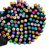 Якісні маркери набір 120 кольорів для малювання. Фломастери двосторонні . Маркери 120, фото 4